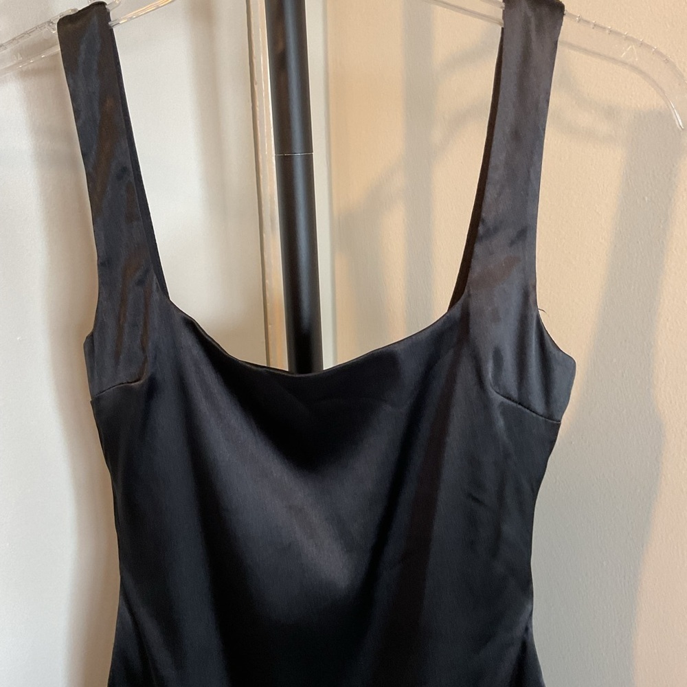 Source Unknown Black Bodycon Mini Dress Square Neck Sleeveless - Picture 4 of 8
